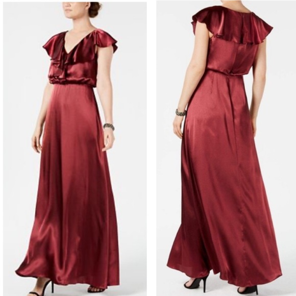adrianna papell hammered satin dress